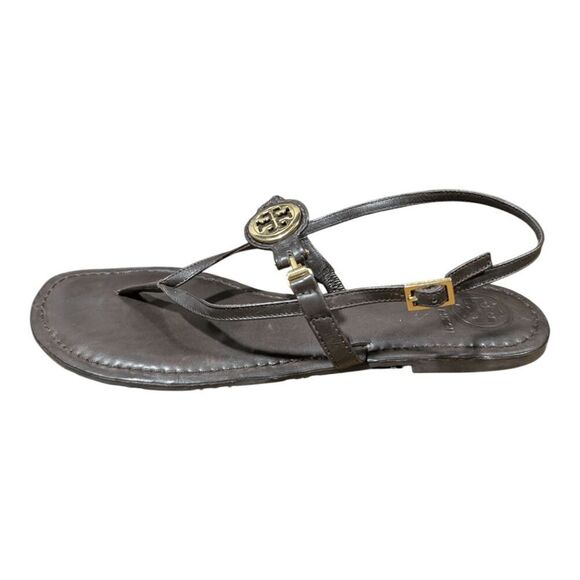 TORY BURCH Ali Brown Leather Strappy Slingback Sandal Size 10.5M - Picture 2 of 8